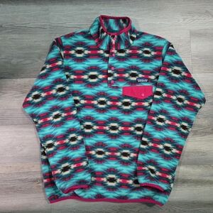 Vtg Patagonia Women's M Synchilla Snap T Fleece Timber Twist Aztec
